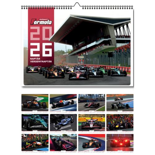 2026-os F1-es lapozható falinaptár